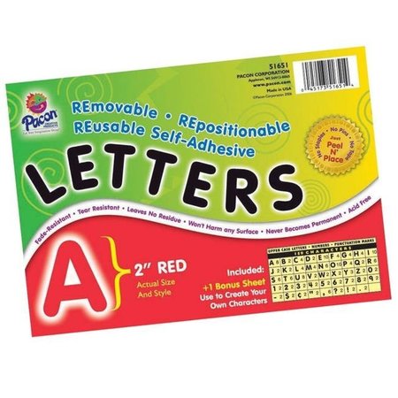 PACON CORPORATION Pacon 090108 Self-Adhesive Reusable Letter; 2 In. - Red 90108